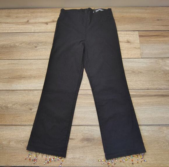 Bisou Bisou Pants - Bisou Bisou Black Beaded Hem Dress Pants Women's Size 2 Career Evening